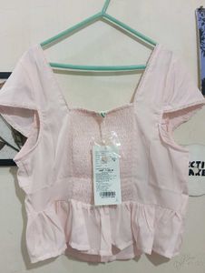 Pink Tie-Front Top