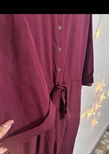 Maroon Jumpsuit with Belt