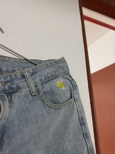 embroidery cute Light Wash Jeans