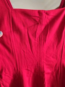 H&amp;M Red Fit &amp; Flare Jersey Dress