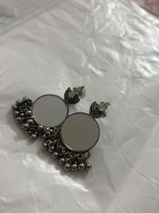 Mirror Jhumka Earrings