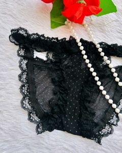 Black Polka Dot Lace Brief