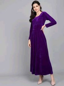 Soft Velvet Purple Gown
