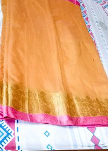 Orange &amp; Pink Traditional Saree