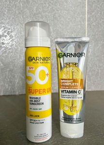 Garnier Spf50 Sunscreen & Cleanser Combo