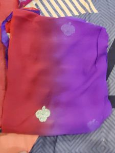Embroidery Chandari Red-purple Suit