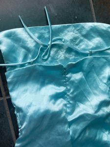 Satin blue mini dress, size small