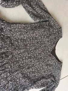 Patterned Long Sleeve Dress