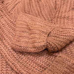 Terracotta Cabel Knit Bell Sleeve Sweater