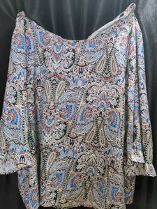 Paisley Print Off-Shoulder Top