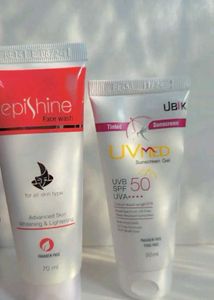 Combo Of UV Med Sunscreen & Epishine Facewash
