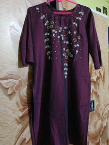 Embroidered Purple Kurti 💜