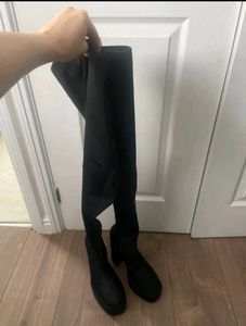 Zara Tight Fit Over The Knee Tall Platform Heel