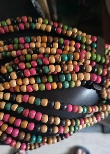 Colorful wood beaded handmade belt