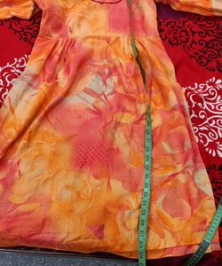 Floral Kurta Set Orange shade