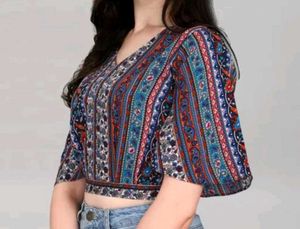 Multi Color Crop Top For Women
