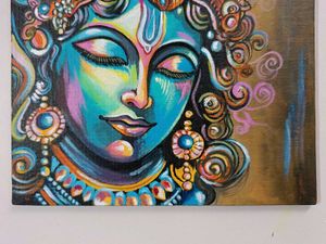 Abstract Krishna Canvas Painting