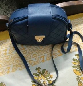 Navy Quilted Crossbody Bag