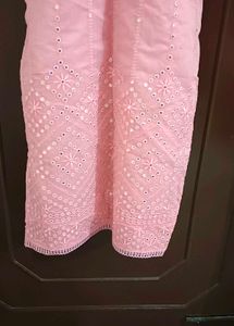 Baby Pink Mirror Work Festive Suit