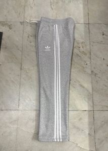 Adidas Grey 3 Stripes Straight Fit Sweatpants