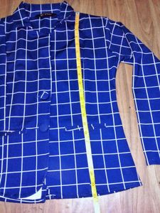 Chic Blue Grid Blazer