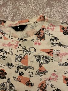 Patterned White T-Shirt
