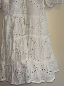 Schiffli  White Mini Dress