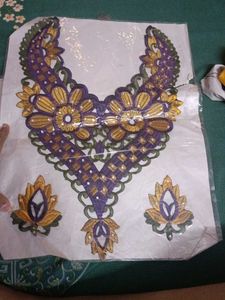 Beautiful Yellow And Purple Neck Design Patch