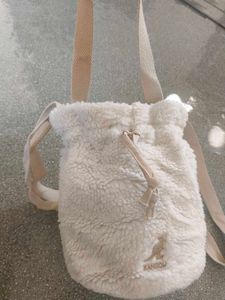 Kangol Cream Sherpa Bucket Bag