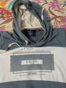 Grey And Off White Hoodie