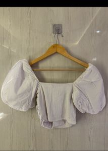 White Puff Sleeve Top
