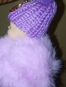 Cute Purple Doll Keychain