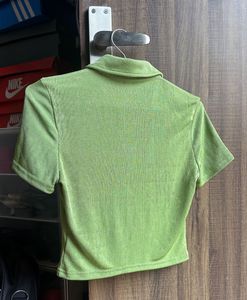 Green Button-Up H&amp;M Top