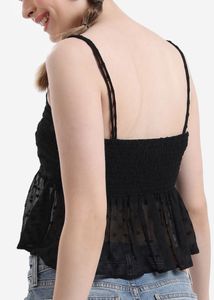 Chic Sleeveless Black Tank Top