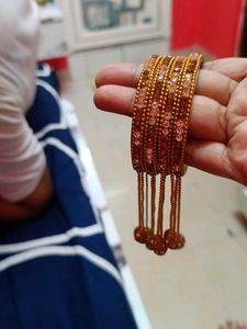 Golden Beaded Bangles