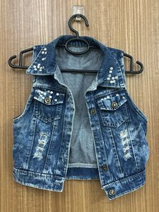 Back Bow Sleeveless Denim Vest