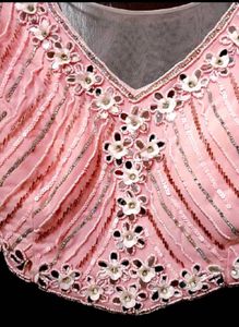 Pink embellished Ready To Wear Saree