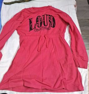 Pink 'Loud' Graphic Dress
