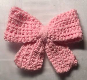 Pink Crochet Bow keychain