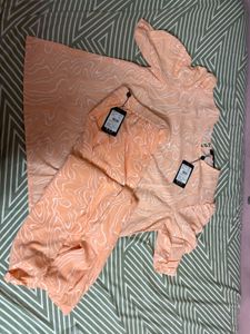 Peach Printed Co-ord Set