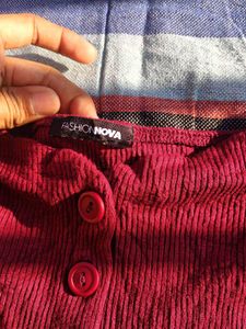 Maroon off shoulder top