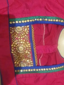 Hot Pink Kundan Work 36 Bust Blouse
