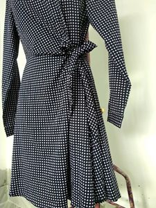 Checkered A Line Tie Knot Dress