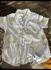 Babyhug Outfit - Corduroy Pants &amp; Palm Print Shirt