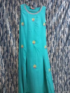 Embroidered Green Kurta