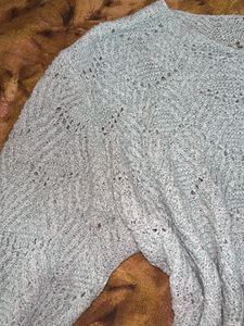 Crochet One Side Off Shoulder Top Turquoise