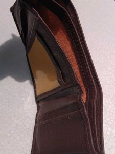 Brown Leather Wallet with Accessories