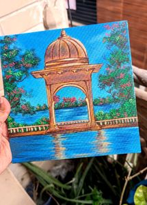 Beautiful Handmade Lakeside Udaipur Painting