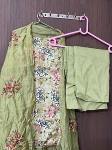 Green Floral Kurta Set