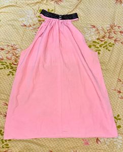 Casual Sleeveless Solid Women Pink Top🎀